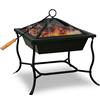 Gardebruk Deuba Braciere da Esterno Quadrato 45x45cm Parascintille Attizzatoio Ciotola da Fuoco Bracieri