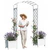 Melko - Arco per Rose in Legno, con 2 fioriere