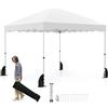 COSTWAY Gazebo Pop-up da Esterno 3 x 3 m, Gazebo Pieghevole con Borsa con Ruote, 8 Picchetti, 4 Ancore, 4 Corde Antivento, 4 Sacchi di Sabbia, Tendone Impermeabile per Eventi Commerciali (Bianco)