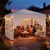 UISEBRT Gazebo pop-up 2,5 x 2,5 cm, impermeabile, stabile, invernale, anti UV, pieghevole, con 4 parti laterali, chiusura centralizzata a un tasto, 3 altezze regolabili, 240 - 260 cm, tenda da