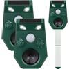 Agrarzone 2x Repellente ad ultrasuoni per animali selvatici con pannello solare - Con doppio flash led e sensore di movimento - Efficace contro cani, gatti e volatili