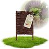 Floranica 1 pezzo Recinzione in vimini 60 cm x 30 cm - Staccionata da giardino intrecciata Palizzata Recinzione naturale Bordo aiuola