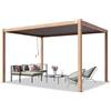 TOOLPORT PRIMEYARD Pergola 3x4 m montanti in alluminio look legno con tetto a doghe in acciaio gazebo da giardino