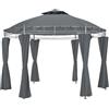tectake® Gazebo da Giardino Deluxe, Gazebo Esterno Resistente con Teli Laterali, Gazebo da Esterno Regolabile, Gazebo Impermeabile, Resistente ai Raggi UV, Design Elegante - Antracite