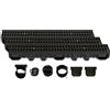 ScarMaxx 3m Canaletta scolo Acqua piovana A15 Altezza 115 mm - Griglia scolo Acqua piovana Set Completo 13 x 300 x 11,5 cm Nero Classico