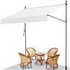 Fiqops Tenda da Sole, 250x120cm Parasole per Balcone Veranda a Manovella Telo Retrattile Resistente ai Raggi UV Altezza Regolabile Senza Forare, Beige