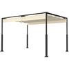 FIVMEN Pergola, 3 x 4 m, baldacchino, impermeabile, stabile, invernale, gazebo da giardino con zone di ombra regolabili, protezione solare per giardino, terrazza e balcone, beige