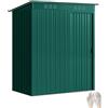 Outsunny Casetta da Giardino 1.37m² in Metallo, Montaggio Facile, Capanno Porta Attrezzi da Giardino con Prese d'Aria, Porta Scorrevole, Tetto Inclinato e Guanti, 159x106x181 cm, Verde