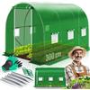KESSER® Serra stabile con 6 finestre con zanzariera e porta, tunnel da giardino con telaio in acciaio zincato, 170 g/m², con guanti e corde, 200 x 300 cm, verde