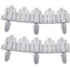 Acan Tradineur - Confezione da 2 recinzioni in plastica decorativa da giardino, bordo per prato piante, fiori, decorazione per esterni, n. 1-25 x 62 x 1 cm, colore grigio chiaro