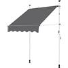 Soberine Tenda da Sole per Esterno Balcone a Bracci Estensibili Avvolgibile Retrattile con Manovella a Morsetto Regolabile in Altezza e Angolazione 150 x 120 cm Grigio Scuro