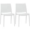 CLP Set di 2 sedie Maya I Sedie impilabili Resistenti alle intemperie Fino a 130 kg di carico, Colore:Bianco