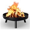 Jaxguom Braciere 80 cm, Braciere da Giardino con Manici e Gambe Rimovibili, Braciere in Acciaio Inox Trasportabile, Braciere per Campeggio, Falò