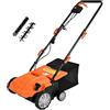 GYMAX Scarificatore Arieggiatore Elettrico, Rastrello, Design 2 in 1, Altezza Regolabile, 30L Sacchetto per la Raccolta dell'Erba, Maniglia Pieghevole (Arancione)