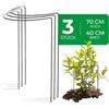 Novatool - Supporto per arbusti, 3 pezzi, semicircolare, verde, 70 x 40 cm, per piante rampicanti