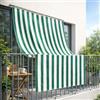 Home Tresor Tenda da Sole a Righe per Esterno con Occhielli in Metallo | Telo Ombreggiante a Caduta per Balconi Resistente Lavabile Riga Verde 200x300cm
