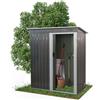 Mobiclinic®, Casetta da Giardino, Con Porta Scorrevole, 150 x 75 x 181 cm, Armadio da Esterno, Lucchettabile, Nomi, Tetto spiovente, 1.4 m², Custodia Sicura, Resistente, Grigio