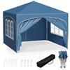 WOLTU Gazebo Pieghevole da Giardino, Gazebo Idrorepellente Pop Up da 3x3m Pannelli Laterali, Tendone Esterno, Altezza Regolabile, Protezione UV, con Custodia,Blu