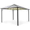 Blumfeldt Pergola Impermeabile con Tetto in Policarbonato, 3x4, Gazebo Pergola in Metallo e Alluminio, da Giardino Anti UV, Tendone con Vetro Traslucido, Luci LED Dimmerabili, Totale trasparente