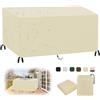 MAIFENGL Coperture per Mobili da Giardino, Copertura Tavolo Esterno Impermeabile Resistenza ai Raggi UV Antivento 420D Oxford Copertura Protettive-Beige||160x100x70cm/63x39x28in