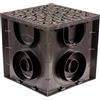 ScarMaxx - Scarico a Terra 250x250 mm - Scarico a Terra con sifone, con Attacco per Tubo kg di Varie Dimensioni - Scarico a Terra in plastica - Griglia in ghisa