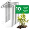 Novatool 10 supporti per arbusti in metallo, semicircolari, 40 cm, diametro 70 cm, colore verde