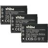 vhbw 3x batteria compatibile con Ricoh GXR A12 28 mm F2.5, A12 50 mm F2.5, A16 24-85 mm F3.5-5.5 fotocamera (1500mAh, 3,6V, Li-Ion)