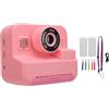 Mtlavishness Mtlavish - Fotocamera digitale istantanea da 2,4 pollici, schermo IPS con carta da stampa, stampa termica da 12 MP, fotocamera da viaggio portatile, ideale per ragazzi e ragazze, colore rosa (rosa)