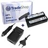 Trade-Shop OFFERTA im Set: fotocamera ad alte prestazioni LiIon batteria + Batteria Caricabatteria da auto con adattatore per auto sostituisce Sony NPF330 NPF730 NPF930 npf550 NPF750 NPF950 NPF960 NPF970 per