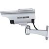 Chrees Falso fotocamera a energia solare, design, luce a LED rossa, sistema girevole regolabile per la sicurezza in interni ed esterni, adatto per argento, nero e fotocamera a energia solare.