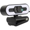 Fockety Webcam 4K con Microfono, Webcam con Luce di Riempimento Intensa e Funzione Bellezza Automatica, Webcam USB per Computer con Copertura Privata per Laptop, Computer Desktop