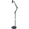 Goshyda Supporto da Pavimento per Tablet, 61 Pollici Supporto per Tablet Universale Girevole a 360 Gradi Supporto per Tablet in Metallo con Braccio Lungo, Regolabile in Altezza,