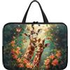 Hiseng Conchiglie Compatibile con 10-17 Pollici Custodia Borsa per Laptop con Manici, Giraffa 3D Computer Portatile Custodia Protettiva PC Sleeve per Laptop (10,Verde)