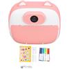 Yanmis Fotocamera a Stampa Istantanea per Bambini, Fotocamera Digitale a Doppio Obiettivo HD 1080P 26MP Fotocamera per Bambini con Display IPS Ad Alta Definizione da 2 Pollici