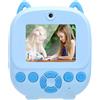 Focket Fotocamera di Stampa Istantanea, Fotocamera Digitale per Stampa Termica 48MP 1080p Video da 2,4 Pollici Schermo Doppia Fotocamera HD 6x Zoom con Batteria da 1300 MAh per i (BLUE)