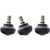 Leofoto LF-13 - Set di 3 piedini universali per treppiedi in gomma da 25 mm, in acciaio inox, per LS-255C LS-224C LS-225C LS-255CEX LX-255CT LX-224CT LX-225CT