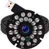 WQY Mini webcam USB da 2 MP con 24 LED IR CMOS OV2710 USB giorno/notte con fotocamera, webcam USB ad alta velocità 640 x 480 @ 100 fps, obiettivo da 3,6 mm USB2.0 webcam supporta la maggior parte dei