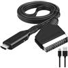 BUBUCAM Convertitore da SCART a HDMI, cavo audio video HD 1080p per HDTV STB VHS Xbox PS3 Sky DVD Blu-Ray