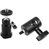 FEICHAO 1/4 vite giunto cardanico staffa di estensione clip supporto Hot Shoe montaggio per fotocamera DSLR Monopiede Flash Light (staffa testa a sfera+adattatore per supporto luminoso)