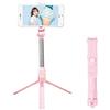 SCRUBY Treppiede wireless Bluetooth Selfie Stick con telecomando per Android Mobile monopiede Selfie Stick otturatore (Xt10Pink Noblueteeth)