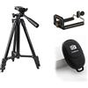 SCRUBY Treppiede pieghevole leggero supporto per telefono fotocamera Live alluminio per telefono 12 11 Pro Max XS 7 8 Plus Smartphone Bluetooth Remote (nero 02)