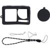 Plyisty Custodia Action 5 Pro, Custodia in Silicone, Copriobiettivo, Cinturino da Polso, Corda Anti-smarrimento, Cornice Protettiva per Kit Accessori Action Camera Action 5 Pro (BLACK)