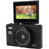 Generic Fotocamera Digitale Mirrorless da 64 MP con Pannello Fai-da-te e Riconoscimento Facciale per Riprese Time-lapse, Scelta per Natale, Supporto per Scheda di Memoria 256G (BLACK)