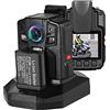 JOJIDE Fotocamera corporea, HD66/D7 2K 1440P Body Camera IP68 Impermeabile Resistente alle cadute Due batterie con base Pettorale Camera Wearable Body Cam(Without SD Card)
