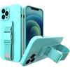 LMobile Strato in silicone Traseira Rope Case Gel Airbag Case Cover Cordard iPhone 12 Mini Chiaro Blu