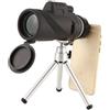 Artibetter Telescopio Nero 40x60 ad Definizione Alta Monoculare, Portatile | Alta Ingrandimento e Trasparenza, con Treppiede e Supporto Telefono, Plastica e Vetro, 1 Pezzo