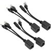 FILFEEL Adattatore Splitter POE 5 Coppie Iniettore Power over Ethernet Ad Alte Prestazioni per Telecamera IP di Sicurezza CCTV DC12V Bianco Materiale ABS (BLACK)