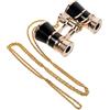 LABRIMP Binocolo Portatile Mini da Donna con Catena Decorativa, Design Compatto in Ferro Nero, per Concerti e Attività All'aperto come Pesca e Montagna