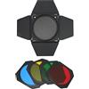 Spryflower 7 Inch Four Leaf Light Barrier with 4 Color Filters, Photography Light Baffle for 180mm Lampshade, Cellular Net Filter System for Portrait and Still Life Lighting Control