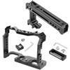 DONGXINGWEI Alloggiamento protettivo in alluminio per fotocamera con attacco a slitta fredda da 1/4 a 3/8 maniglia superiore a vite per fotocamera Sony A7S3 A7R4